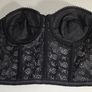 Avon Fashions Vintage Elegant Black Floral Lace Shapewear Bandeau 34C